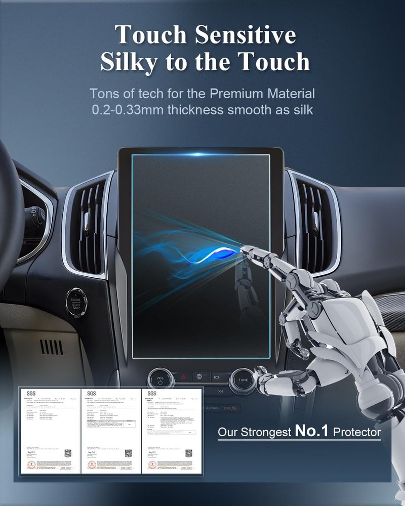 BIBIBO Matte Anti Glare for 2024 2025 Ford Edge Screen Protector 2021-2024 2025 Ford Edge (SE, SEL, ST-Line, Titanium,ST ) SYNC 4 12 In Touchscreen[Tempered Glass Lessen Fingerprints] 2024 2025 Ford Edge Accessories - Image 5